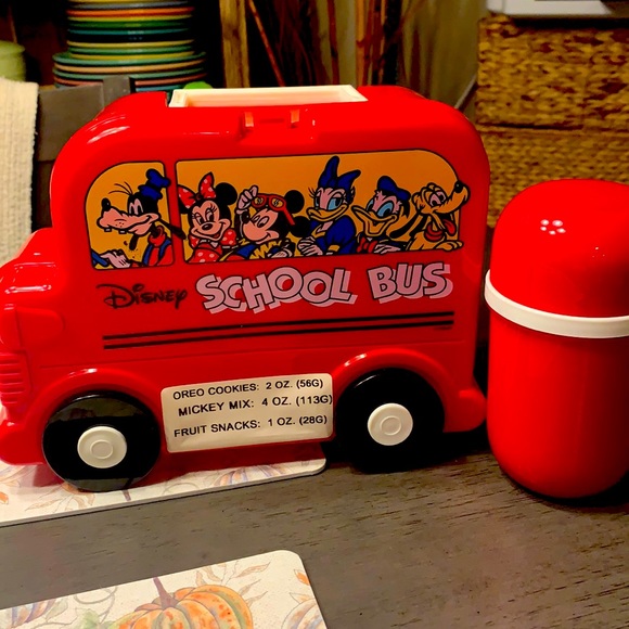 Disney School Bus Lunch Box with thermos, new.